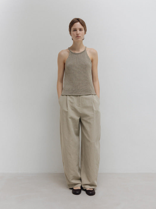 Moia halter knit (pale khaki)