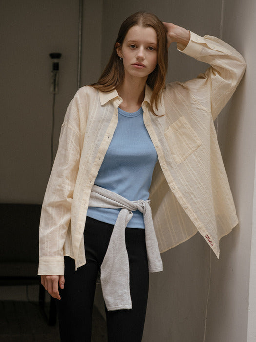 Tillidie Overfit line shirt Butter