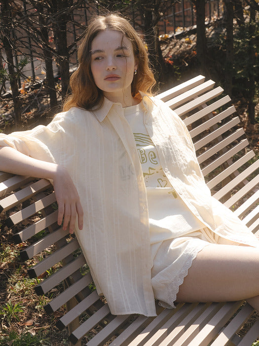 Tillidie Overfit line shirt Butter