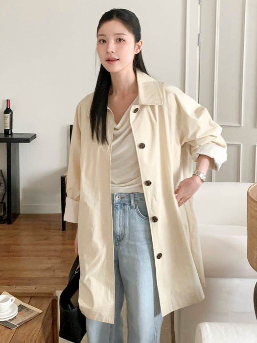 Tillidie Basic half trench coat Butter