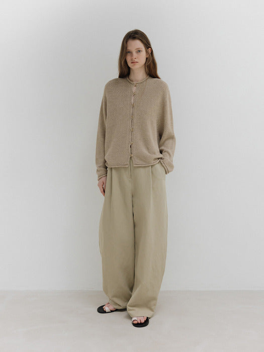 [moia] paper knit cardigan (leaf beige)