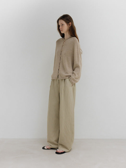 [moia] paper knit cardigan (leaf beige)
