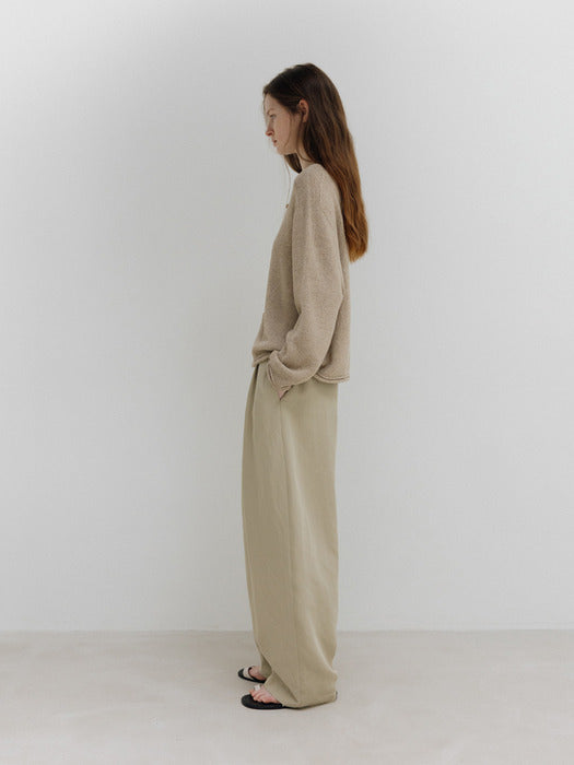 [moia] paper knit cardigan (leaf beige)