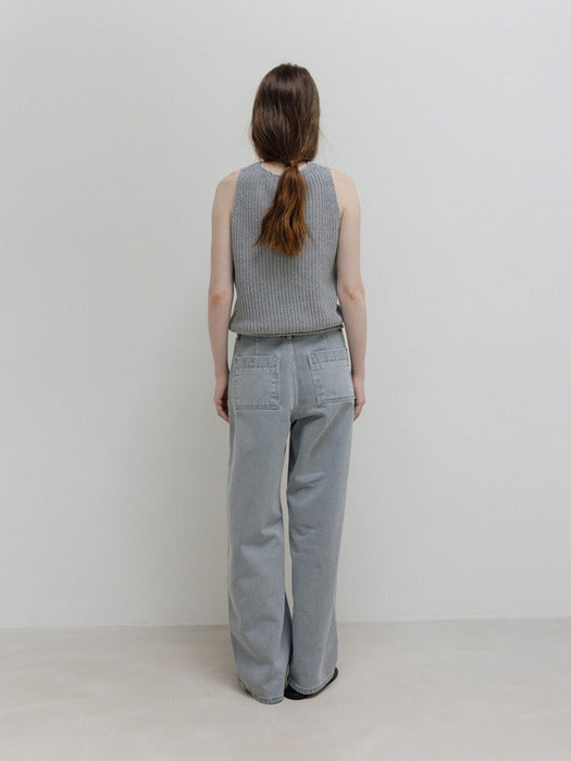 Moia paper knit top (pale blue)