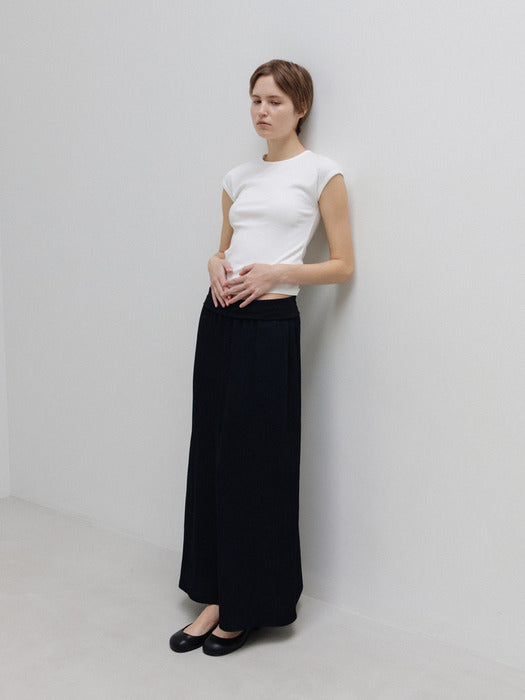 Moia viscose banding skirt (dark navy)