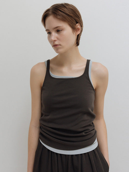 Moia relaxed shirring pants (soil brown)