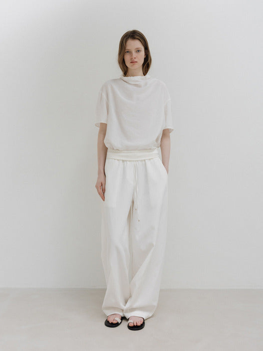 Moia folded banding pants (white)