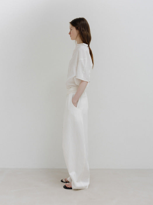 Moia folded banding pants (white)