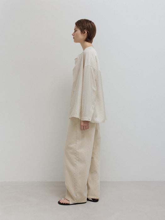 Moia 2way drape shirt (oatmeal)