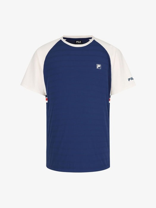 [fila] Tennis Round Neck Jacquard Short Sleeve T-Shirt_FS262RS11M001_462