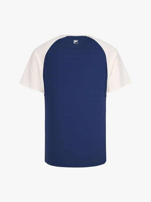 [fila] Tennis Round Neck Jacquard Short Sleeve T-Shirt_FS262RS11M001_462