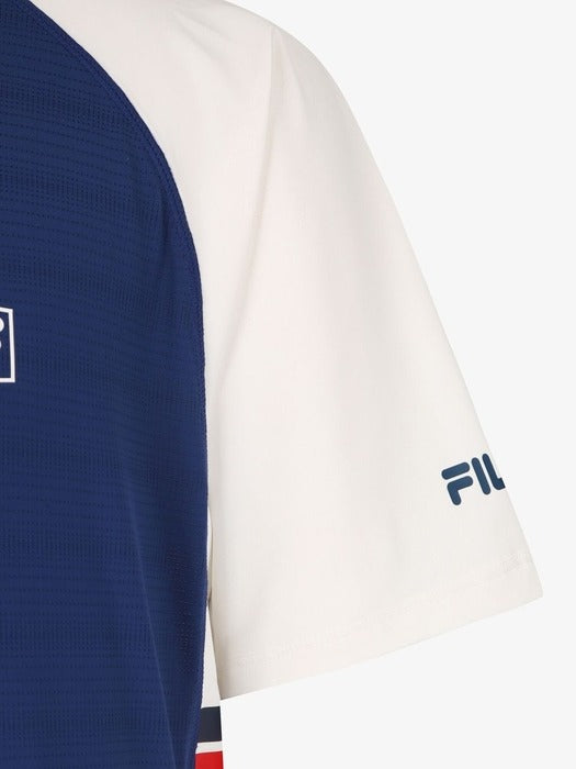 [fila] Tennis Round Neck Jacquard Short Sleeve T-Shirt_FS262RS11M001_462