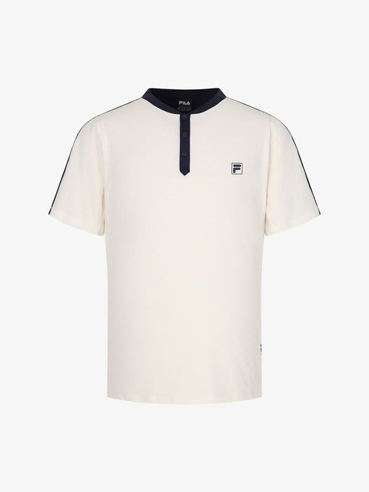 [fila] Tennis Henley Neck Jacquard Short-Sleeve T-Shirt_FS262RS11M004_462
