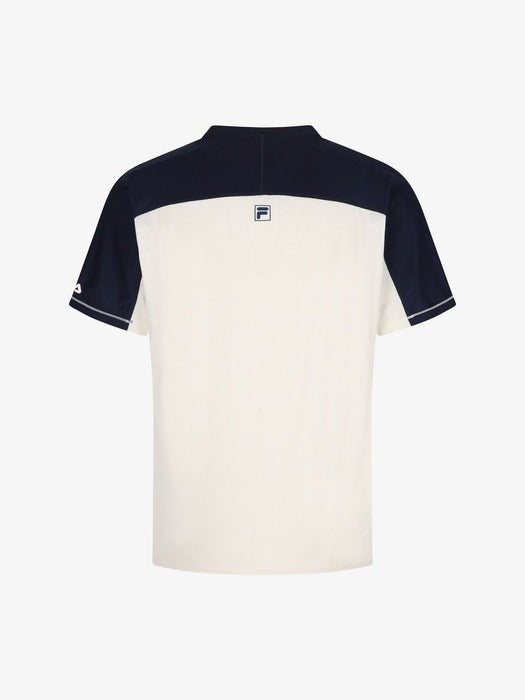 [fila] Tennis Henley Neck Jacquard Short-Sleeve T-Shirt_FS262RS11M004_462