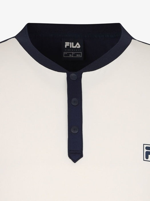 [fila] Tennis Henley Neck Jacquard Short-Sleeve T-Shirt_FS262RS11M004_462