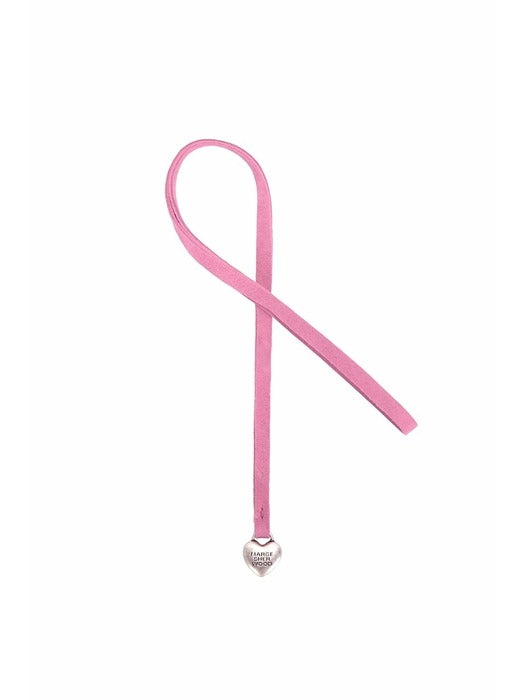 Margesherwood Heart Charm pink suede