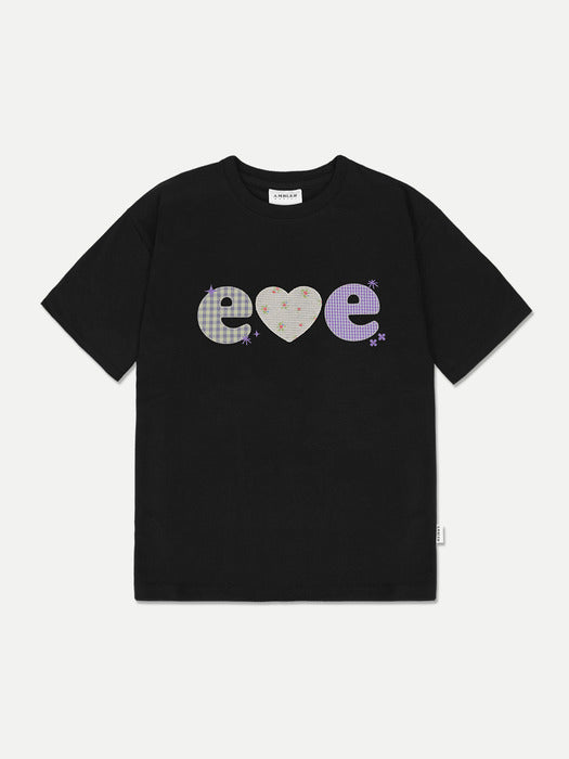 Ambler Check Flower Applique T-Shirts (Black)