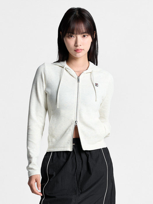 [fila] Women's Ribbed Hoodie Zip-up_FS261FT01F004_290