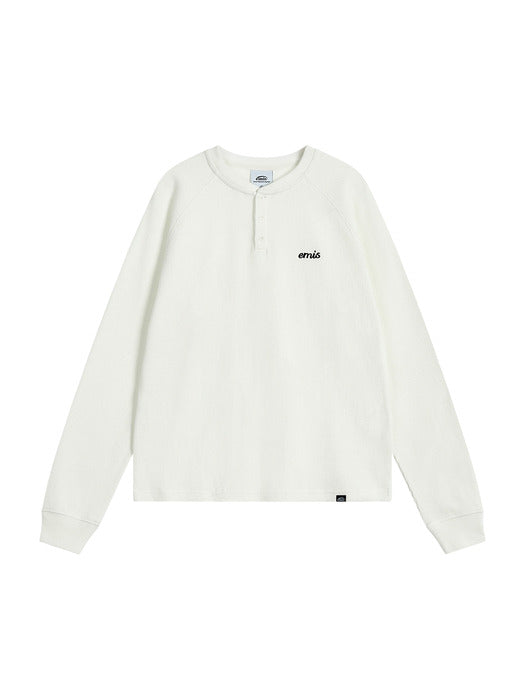 Emis Waffle Raglan T-Shirt-Ivory