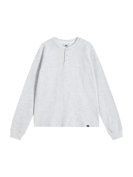 Emis Waffle Raglan T-Shirt-Heather Gray