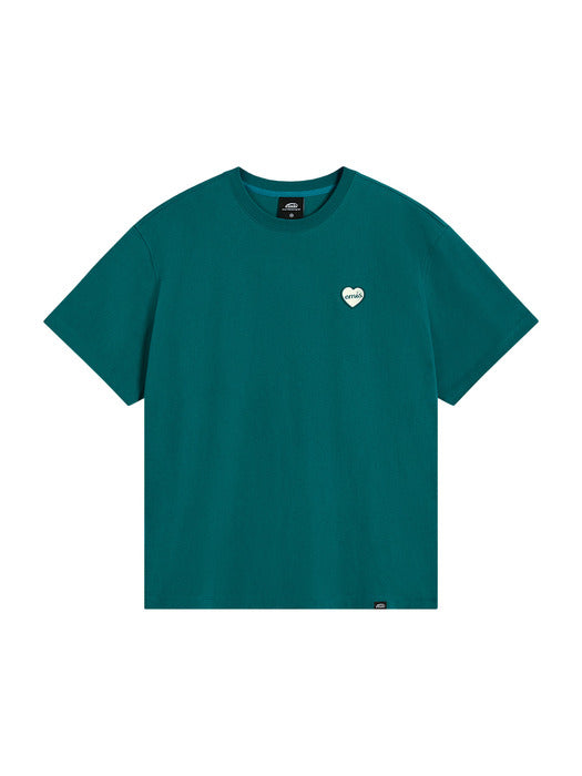 Emis Heart Rubber Patch T-Shirt-Green