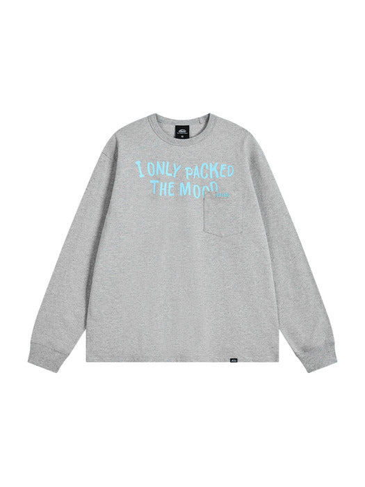 Emis Pocket Long Sleeve T-Shirt-Melange Gray