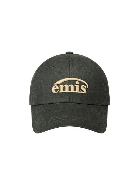 Emis Washed Faux Leather Ball Cap-Green