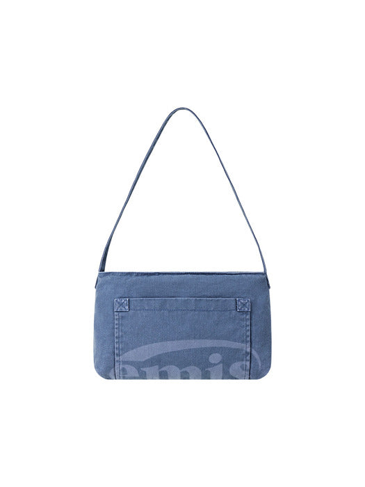 Emis Washed Cotton Tote Bag-Blue