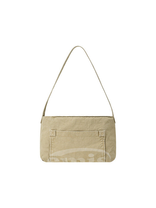 Emis Washed Cotton Tote Bag-Beige