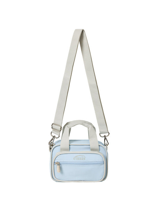 Emis Nylon Color-Block Mini Cross Bag-Pastel Blue