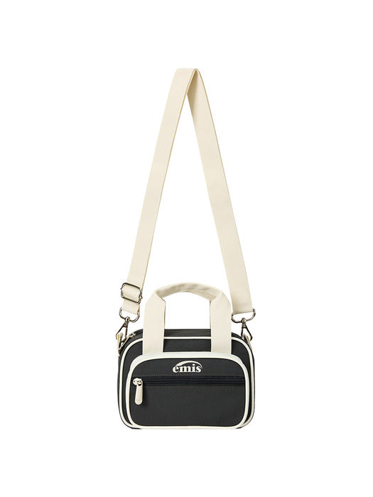 Emis Nylon Color-Block Mini Cross Bag-Charcoal