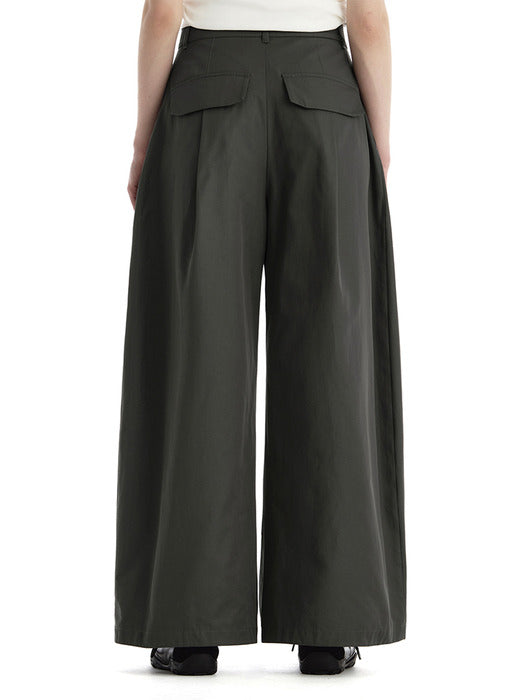 Wconcept_Treemingbird Double Loop Two-Tuck Wide Pants [ Charcoal ]