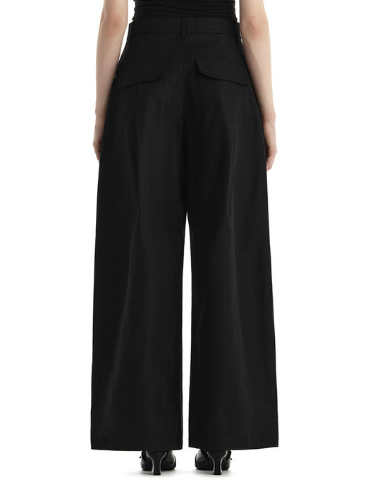 Wconcept_Treemingbird Double Loop Two-Tuck Wide Pants [ Black ]