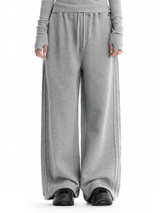 Wconcept_Treemingbird Tmb Raw Cut Sweat Set-Up Pants [ Melange Gray ]