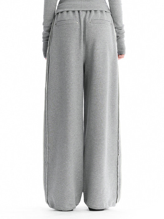 Wconcept_Treemingbird Tmb Raw Cut Sweat Set-Up Pants [ Melange Gray ]