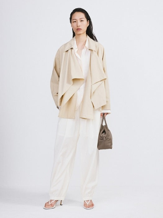[recto] Muffler Wrap Coat (Yellow Beige)