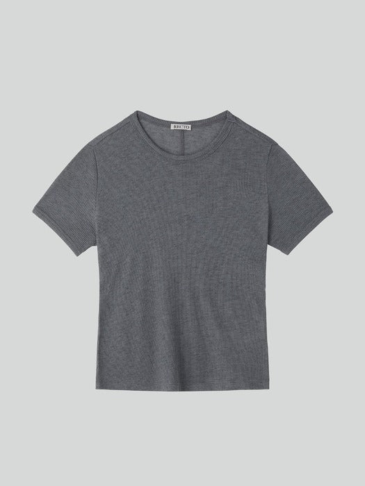 Recto Cashmere Blend Fitted T-Shirt (Melange Grey)