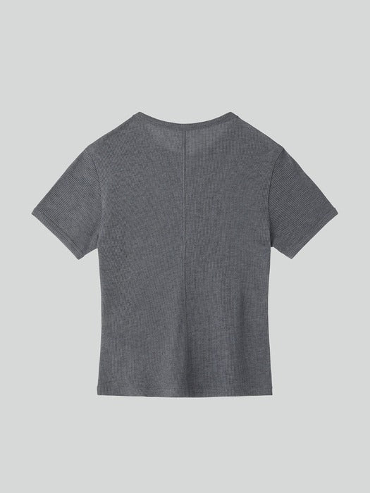 Recto Cashmere Blend Fitted T-Shirt (Melange Grey)