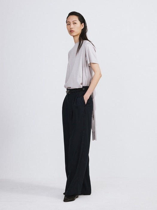 Recto Open Back Silk Blend Scarf Top (Sepia Grey)