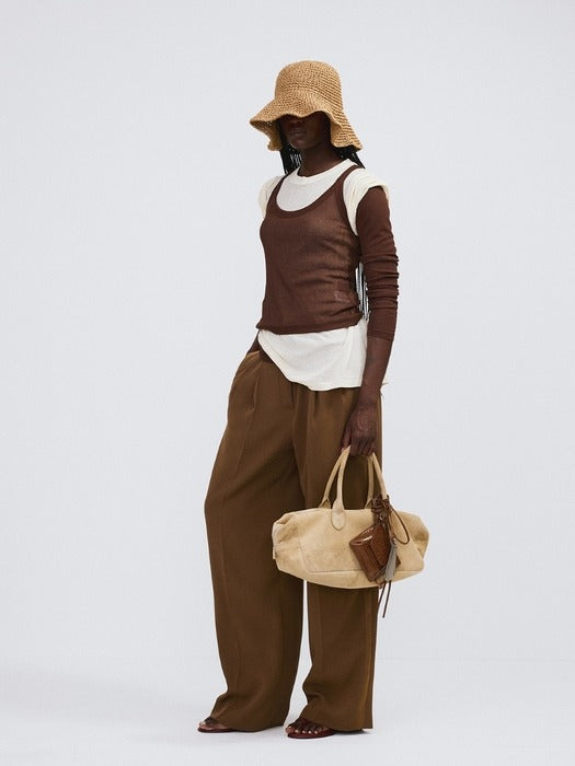 [recto] Tuxedo Detail Fluid Suit Pants (Ochre)