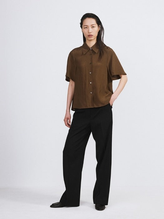 Recto Wide Fit Straight Pants (Black)