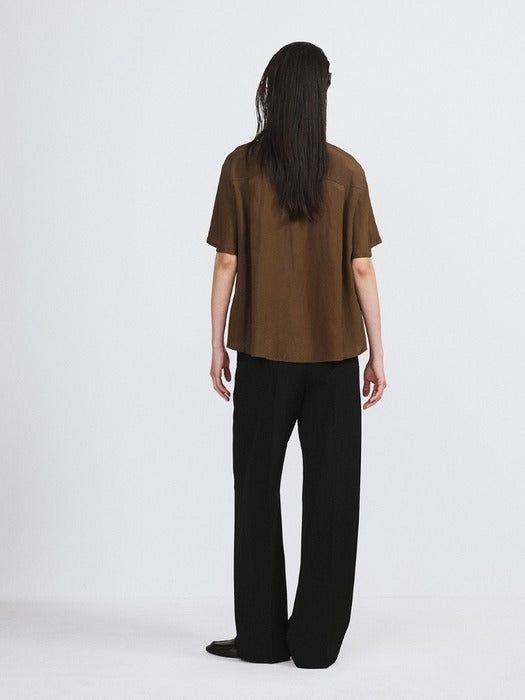 Recto Wide Fit Straight Pants (Black)