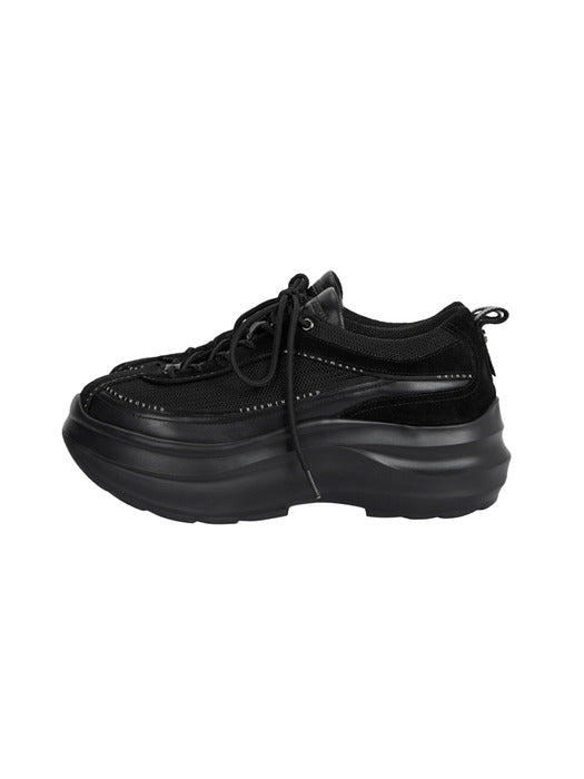 Wconcept_Treemingbird Flatform Mesh Sneakers [ Black ]