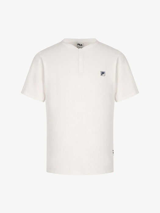 [fila] Tennis Henley Neck Jacquard Short-Sleeve T-Shirt_FS262RS11M004_191