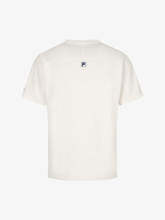 [fila] Tennis Henley Neck Jacquard Short-Sleeve T-Shirt_FS262RS11M004_191
