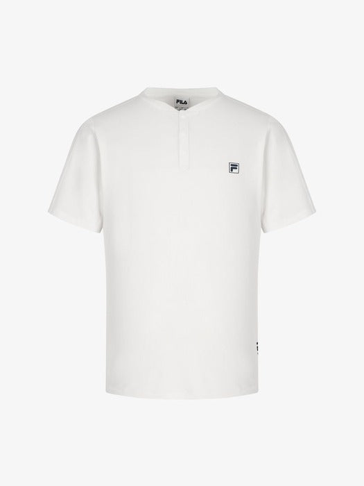 [fila] Tennis Henley Neck Jacquard Short-Sleeve T-Shirt_FS262RS11M004_191