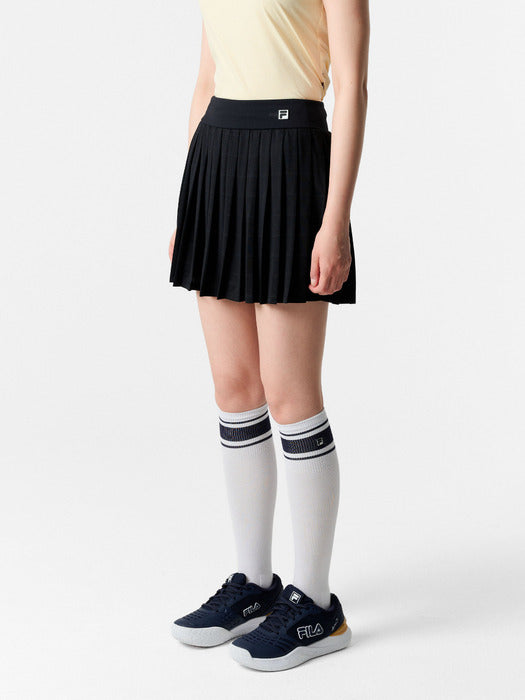 [fila] Tennis Jacquard Pleats Skirt_FS262SK11F004_001