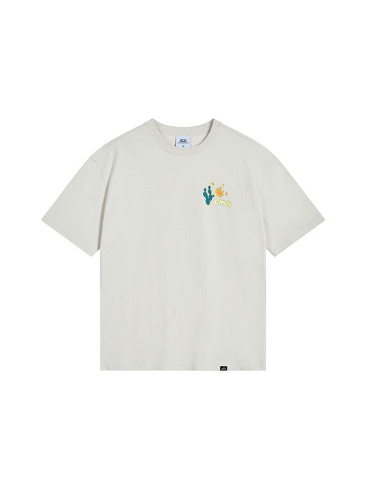 Emis Coastal Embroidery T-Shirt-Chalk White