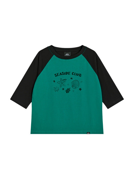 [emis] (W) COASTAL RAGLAN T-SHIRT-GREEN