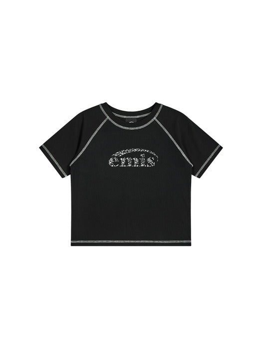Emis (W) Coastal Cover Stitch T-Shirt-Black